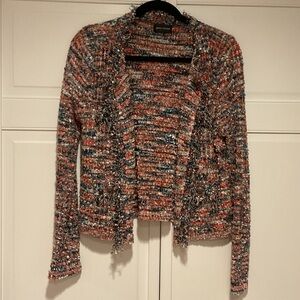 Chic Multicolor Tweed Cardigan